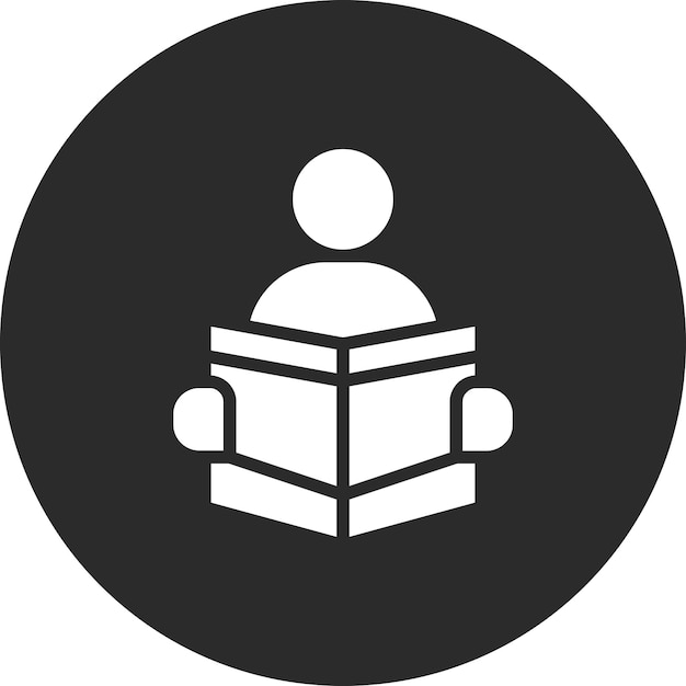 Ilustración del icono vectorial de lectura del conjunto de iconos de la biblioteca