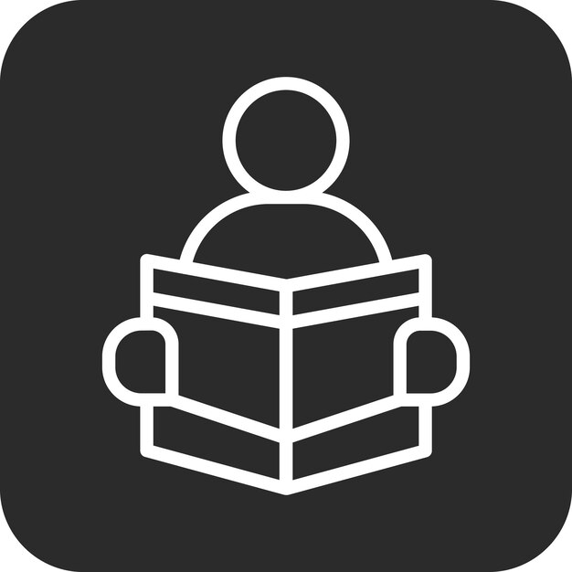 Ilustración del icono vectorial de lectura del conjunto de iconos de la biblioteca