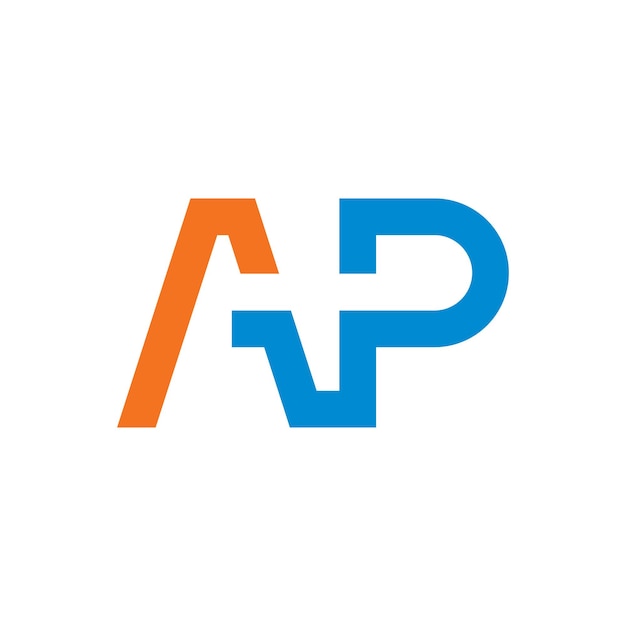 Ilustración del icono vectorial de la letra ap del logotipo