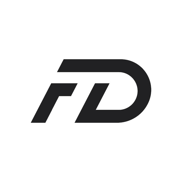 Ilustración del icono vectorial de la letra fd del logotipo