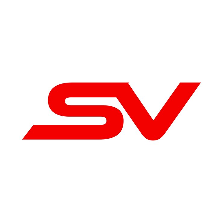 Vector ilustración del icono vectorial de la letra inicial sv del logotipo