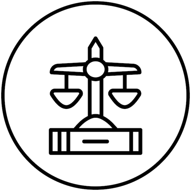 Ilustración del icono vectorial de la ley común del conjunto de iconos de la legislación de la ley