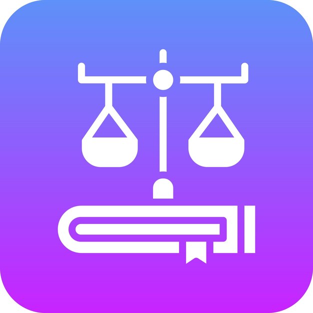 Ilustración del icono vectorial de la ley del conjunto de iconos de la diplomacia