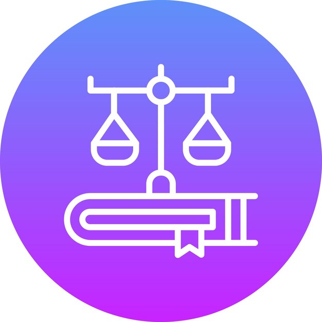 Ilustración del icono vectorial de la ley del conjunto de iconos de la diplomacia