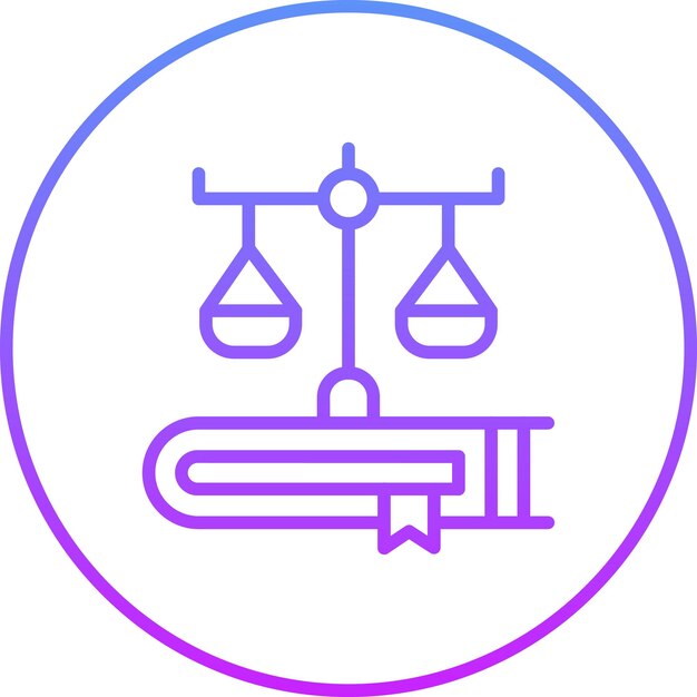Ilustración del icono vectorial de la ley del conjunto de iconos de la diplomacia