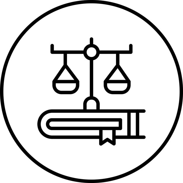 Ilustración del icono vectorial de la ley del conjunto de iconos de la diplomacia