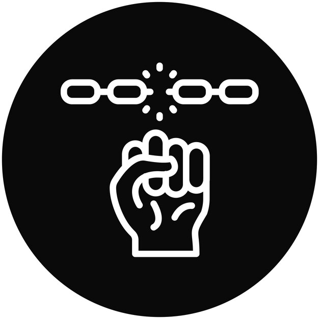 Ilustración del icono vectorial de libertad de la protesta y la desobediencia civil