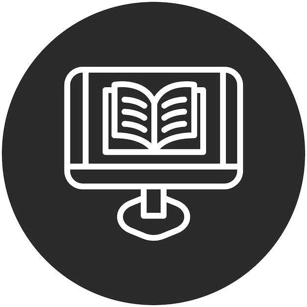 Ilustración del icono vectorial de libro abierto del conjunto de iconos de educación en línea