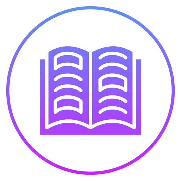 Ilustración del icono vectorial del libro abierto del iconset de la biblioteca
