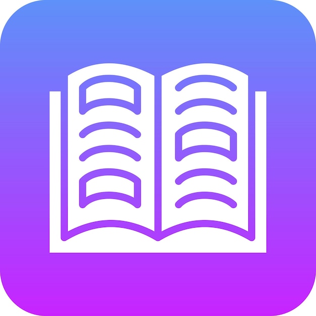 Ilustración del icono vectorial del libro abierto del iconset de la biblioteca