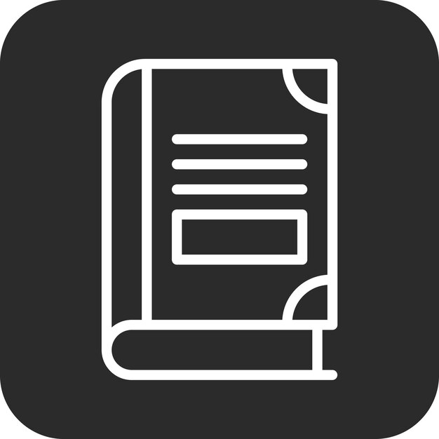 Ilustración del icono vectorial del libro cerrado del conjunto de iconos de Investigación y Ciencia