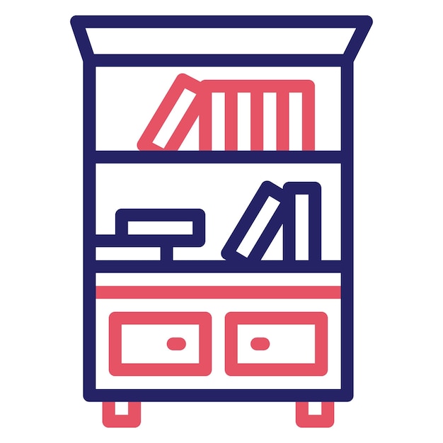 Ilustración del icono vectorial del libro del conjunto de iconos interiores