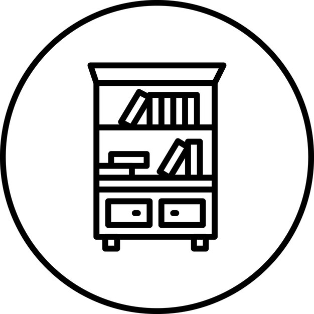 Ilustración del icono vectorial del libro del conjunto de iconos interiores