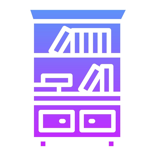 Ilustración del icono vectorial del libro del conjunto de iconos interiores