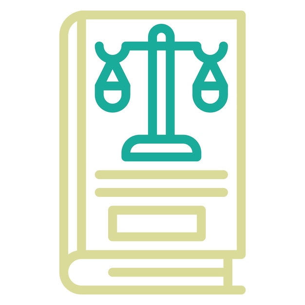 Ilustración del icono vectorial del libro de Crime and Law