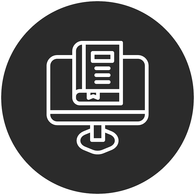 Ilustración de icono vectorial de libro en línea del conjunto de iconos de educación en línea
