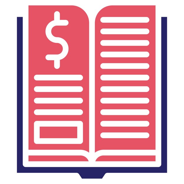Ilustración del icono vectorial del libro mayor del conjunto de iconos de contabilidad