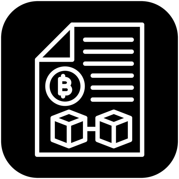 Ilustración del icono vectorial del libro mayor digital del conjunto de iconos de criptomonedas