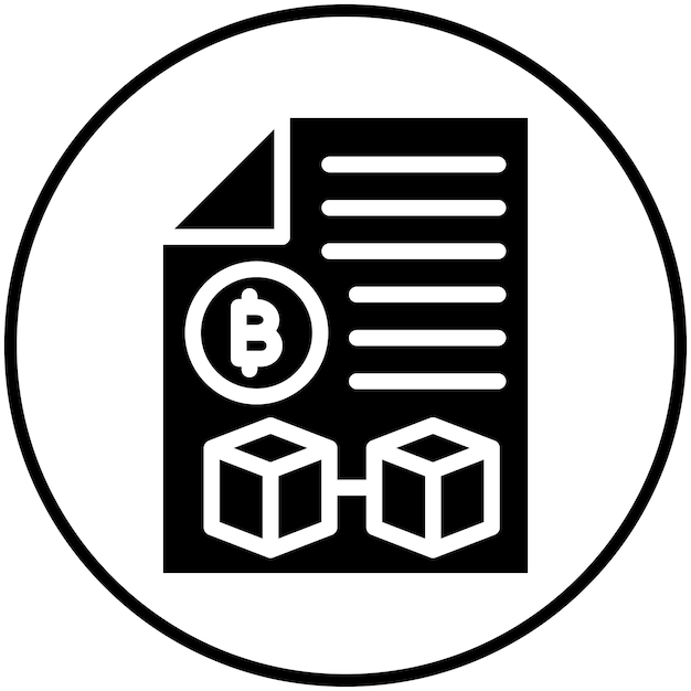 Ilustración del icono vectorial del libro mayor digital del conjunto de iconos de criptomonedas