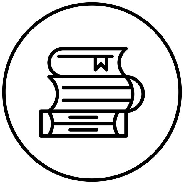 Ilustración del icono vectorial de libros del conjunto de iconos de aprendizaje