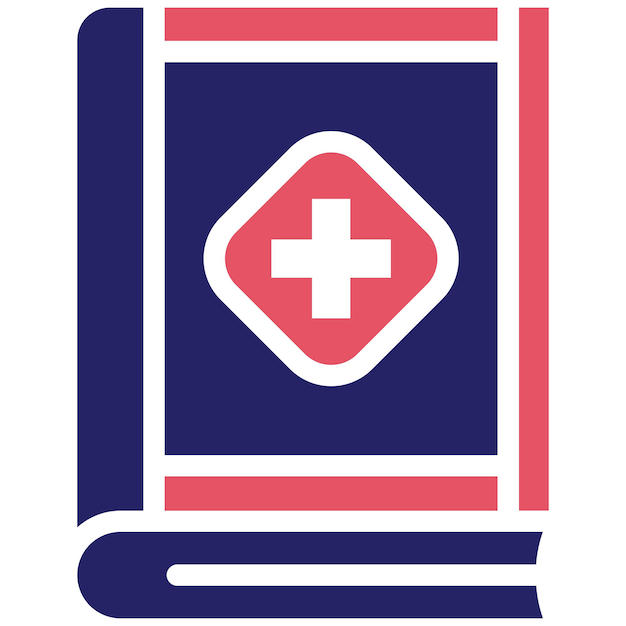 Vector ilustración del icono vectorial de libros médicos del conjunto de iconos de medicina