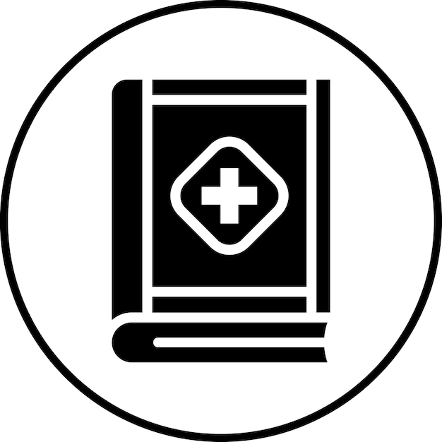 Ilustración del icono vectorial de libros médicos del conjunto de iconos de medicina