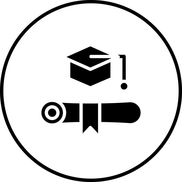 Ilustración del icono vectorial de licenciatura del conjunto de iconos de educación