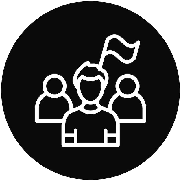 Ilustración del icono vectorial del líder del conjunto de iconos de protesta y desobediencia civil