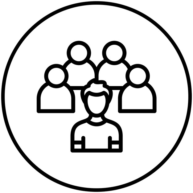 Ilustración del icono vectorial del líder del grupo del conjunto de iconos de planificación de vacaciones