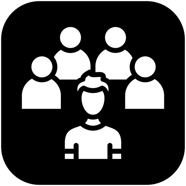 Ilustración del icono vectorial del líder del grupo del conjunto de iconos de planificación de vacaciones
