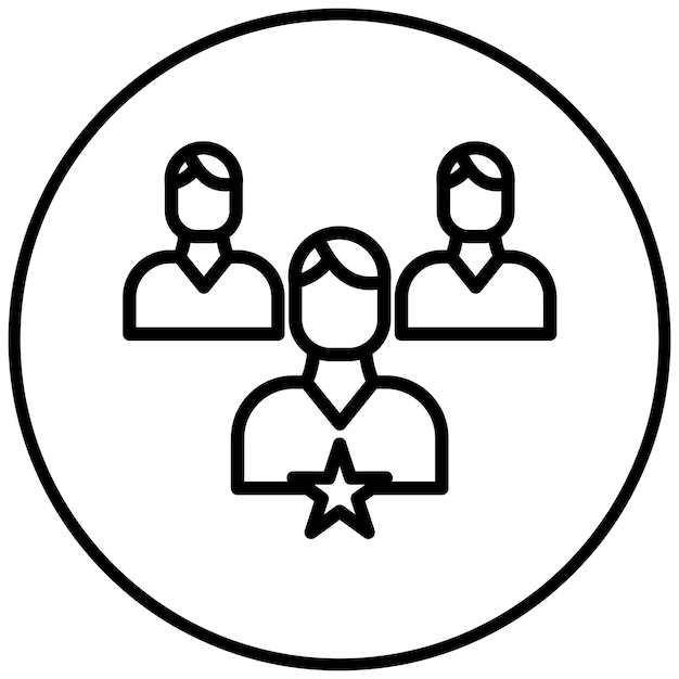 Ilustración del icono vectorial de liderazgo del conjunto de iconos de liderazgo