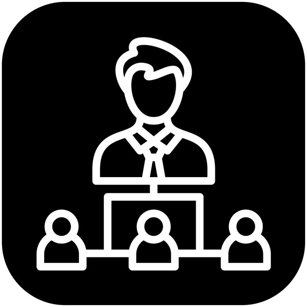 Ilustración del icono vectorial de liderazgo del conjunto de iconos de recursos humanos