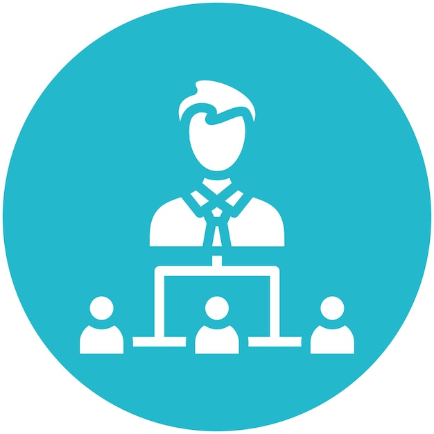 Ilustración del icono vectorial de liderazgo del conjunto de iconos de recursos humanos