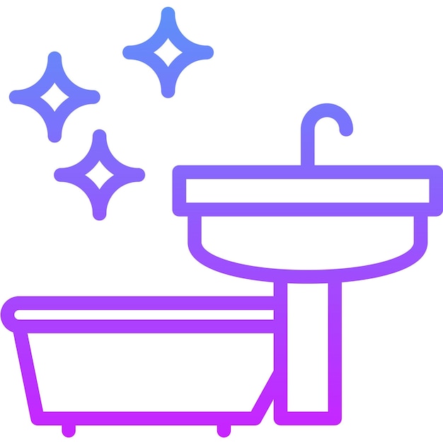 Ilustración del icono vectorial de limpieza del baño del conjunto de íconos de limpia y limpieza