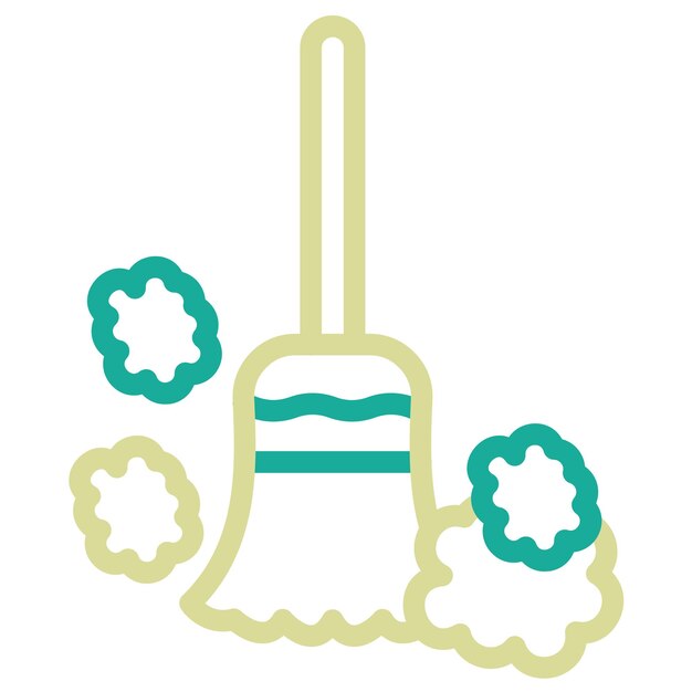 Ilustración del icono vectorial de limpieza de la casa