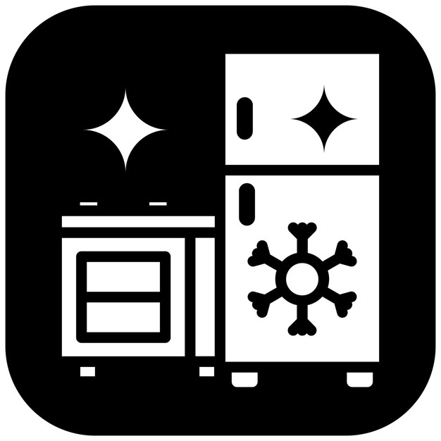 Ilustración del icono vectorial de limpieza de la cocina del conjunto de íconos de limpia y limpieza
