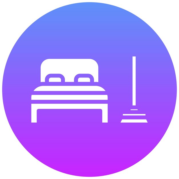 Ilustración del icono vectorial de limpieza del dormitorio del conjunto de íconos de limpia y limpieza