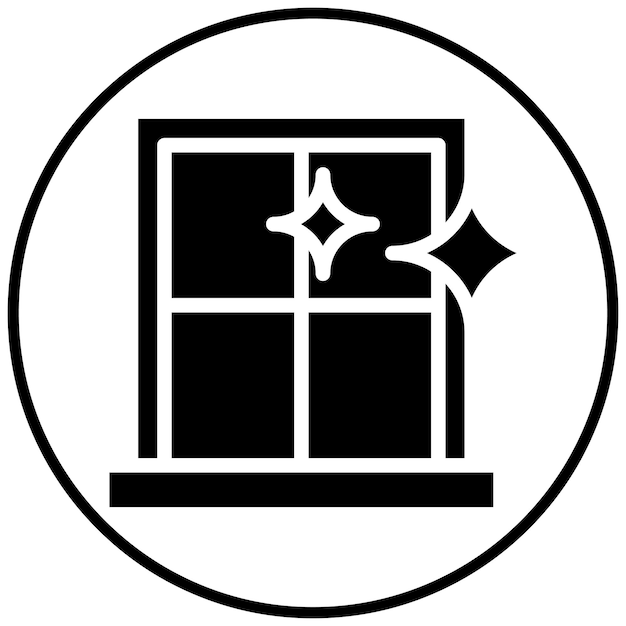 Ilustración del icono vectorial de limpieza de Windows del conjunto de íconos de limpia y limpieza