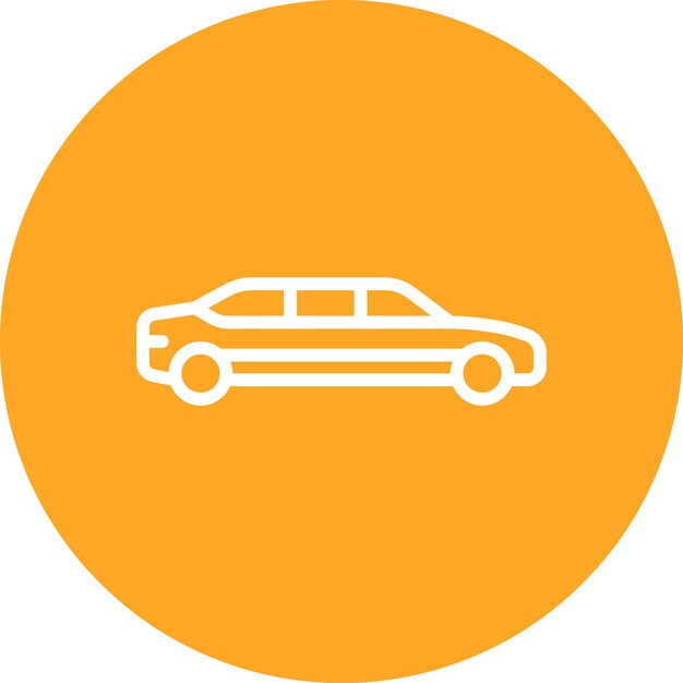 Ilustración del icono vectorial de la limusina del conjunto de iconos de Dubai
