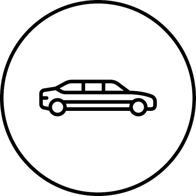 Ilustración del icono vectorial de la limusina del conjunto de iconos de Dubai