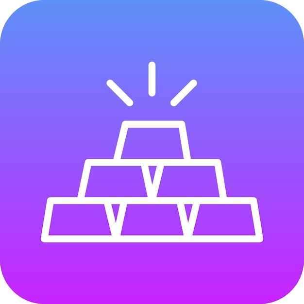 Ilustración del icono vectorial de los lingotes del conjunto de iconos de Pirate