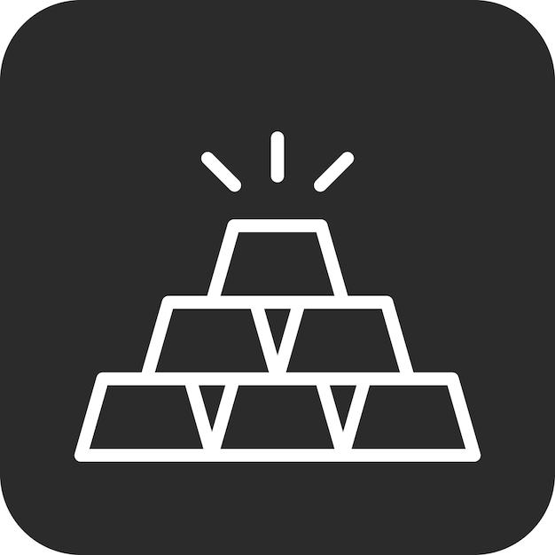 Ilustración del icono vectorial de lingotes de oro del conjunto de iconos de Crimen y Ley