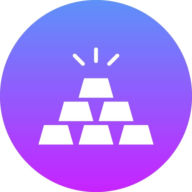 Ilustración del icono vectorial de lingotes de oro del conjunto de iconos de Crimen y Ley
