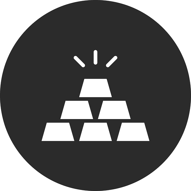 Ilustración del icono vectorial de lingotes de oro del conjunto de iconos de Crimen y Ley