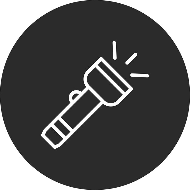 Ilustración del icono vectorial de la linterna del conjunto de iconos de bomberos