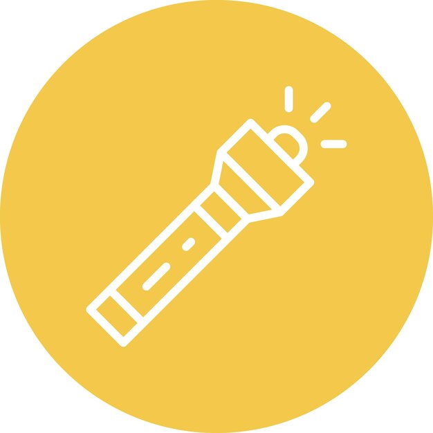 Ilustración del icono vectorial de la linterna del conjunto de iconos de herramientas de electricista