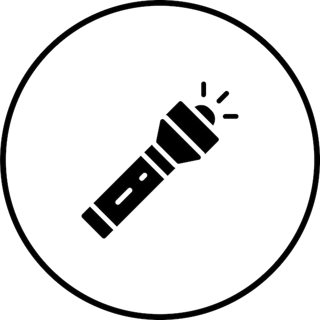 Ilustración del icono vectorial de la linterna del conjunto de iconos de herramientas de electricista