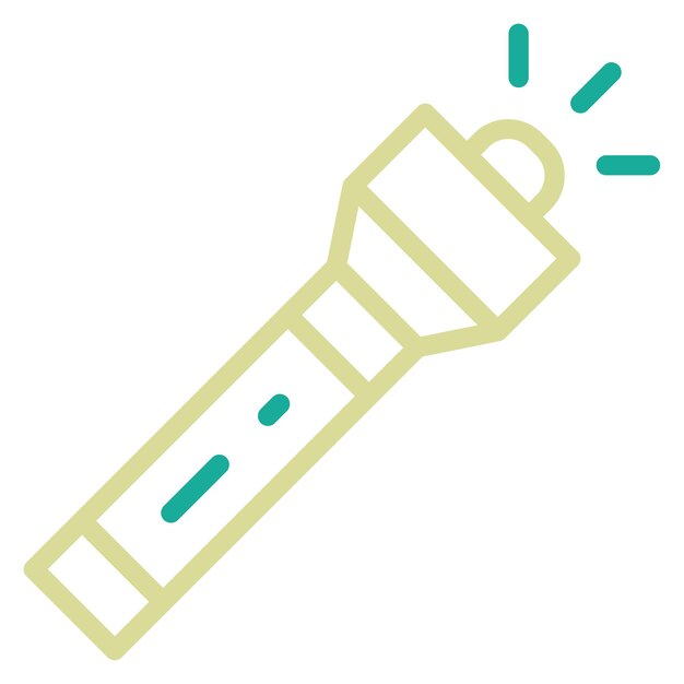 Ilustración del icono vectorial de la linterna del conjunto de iconos de herramientas de electricista