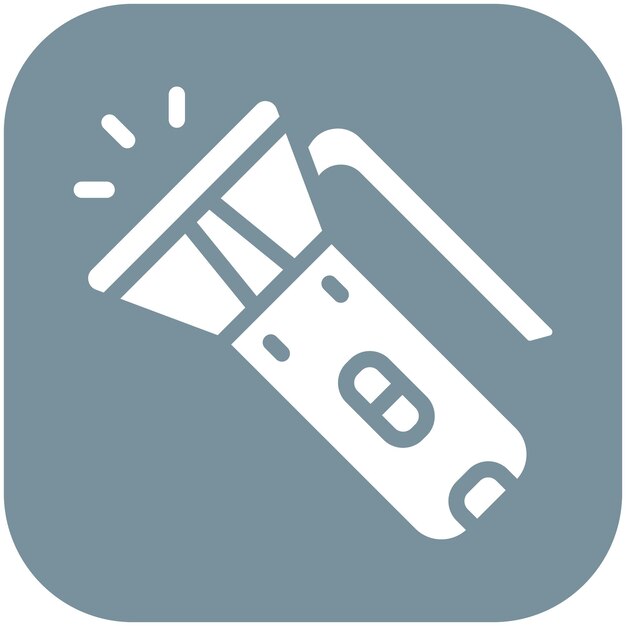 Ilustración del icono vectorial de la linterna del conjunto de iconos de pesca
