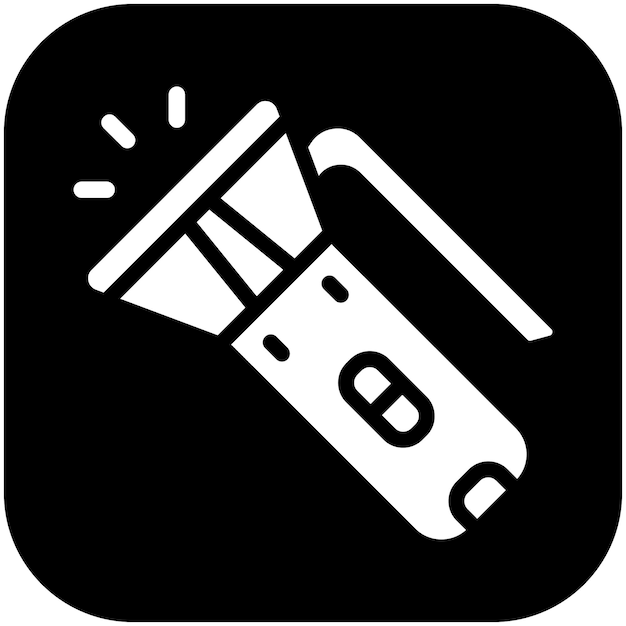 Ilustración del icono vectorial de la linterna del conjunto de iconos de pesca